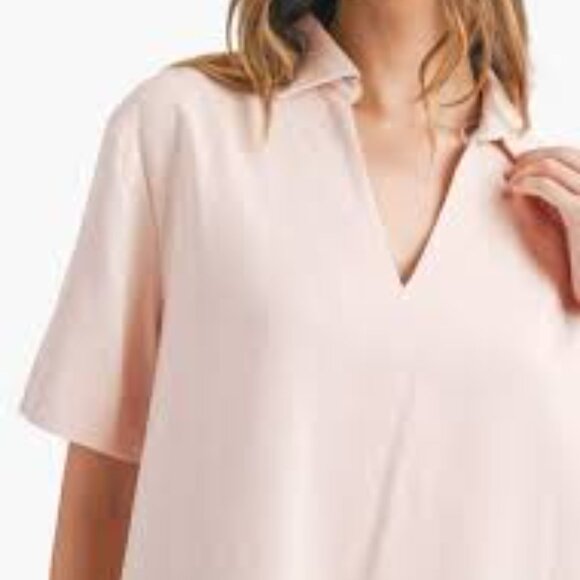 Poppy and Pink Rita Collared Linen Dress in Light Pink, Brand New - Picture 3 of 3